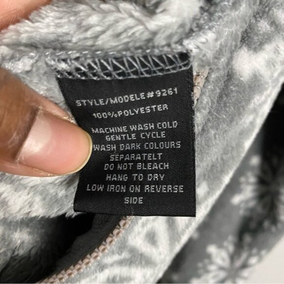 Mikk Lounge Snowflake Pattern Hooded Fleece Cozy Onesie - Picture 7 of 8